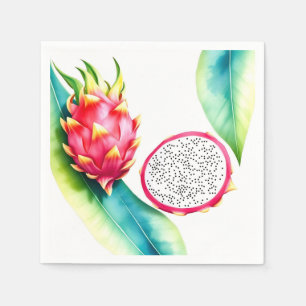 Servilleta De Papel Fruta Dragón de color de agua en colores negrita e
