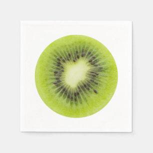 Servilleta De Papel Fruta kiwi fresca. Secador redondo aislado