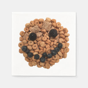 Servilleta De Papel Fruta sonriente y rostro de cereales