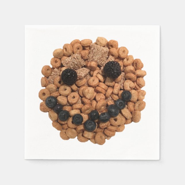 Servilleta De Papel Fruta sonriente y rostro de cereales (Anverso)