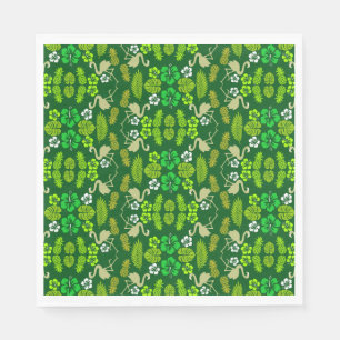 Servilleta De Papel Fruta tropical floral verde con estampado