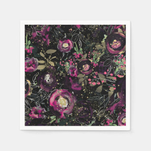 Servilleta De Papel Frutal oscuro melancólico ciruela brillo floral mo