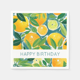 Servilleta De Papel Frutas cítricas artesanales Limón Naranja Lima Col