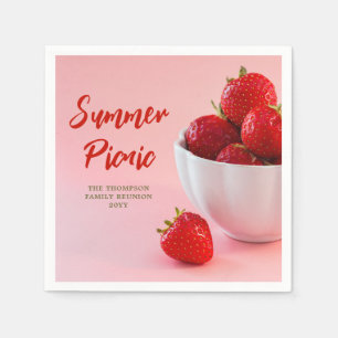 Servilleta De Papel Frutas de Fresa Pic Verano Pícnic Reunión Familiar