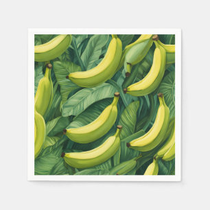 Servilleta De Papel Frutas de plátano y hojas ambiente tropical