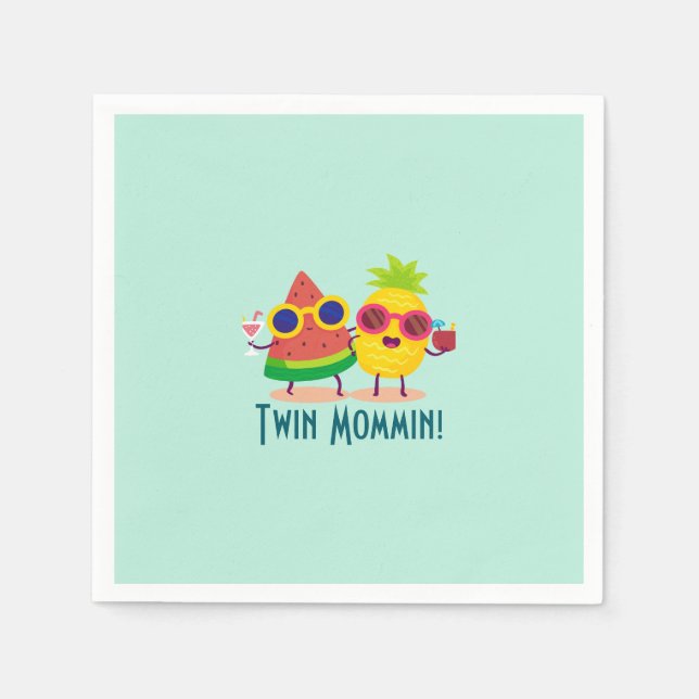 Servilleta De Papel Frutas de verano gemelas (Anverso)
