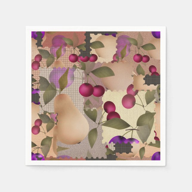 Servilleta De Papel Frutas, patchwork (Anverso)