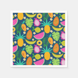 Servilleta De Papel Frutas tropicales de piña plátano sandía 