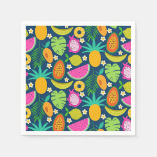 Servilleta De Papel Frutas tropicales de piña plátano sandía