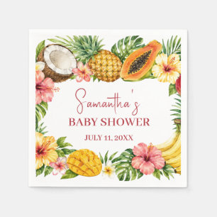 Servilleta De Papel Frutas Tropicales Piña Baby Shower Hawaiano