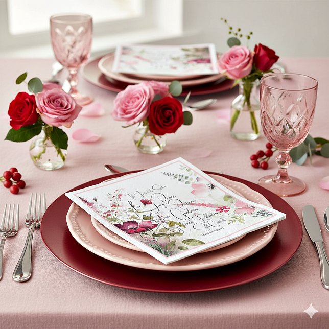 Servilleta De Papel Fruto del Espíritu floral rosa (Subido por el creador)