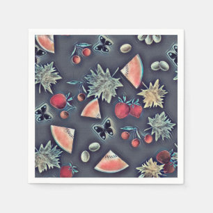 Servilleta De Papel Frutos de cosecha mora cereza sandía uva oscura