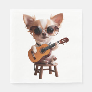 Servilleta De Papel fu de dibujos animados de chihuahua lindo tocando