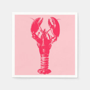 Servilleta De Papel Fuchsia Lobster en rosa claro