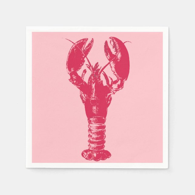 Servilleta De Papel Fuchsia Lobster en rosa claro (Anverso)