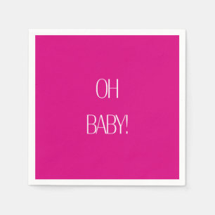 Servilleta De Papel Fuchsia Oh Baby Baby Shower Paper Napkin