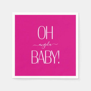 Servilleta De Papel Fuchsia Oh Baby Personalizado Ducha Papel Napar