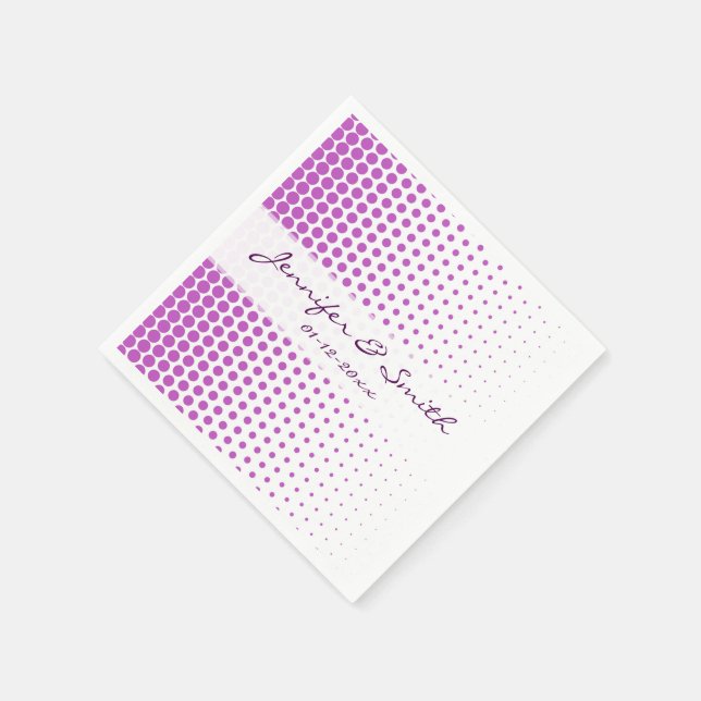 Servilleta De Papel Fucsia Lunares Moderno Blanco (Borde)