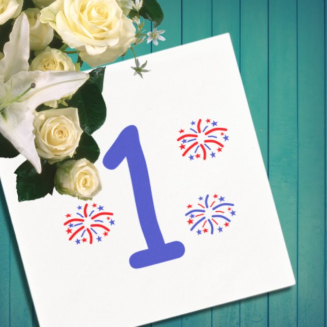 Servilleta De Papel Fuegos artificiales 1 cumpleaños (Subido por el creador)