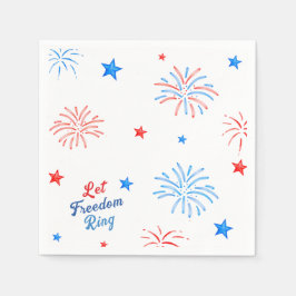 Servilleta De Papel Fuegos artificiales 4 de julio Patriótico del Día