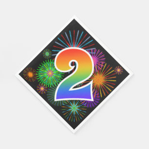 Servilleta De Papel Fuegos artificiales coloridos + Modelo Arcoiris "2