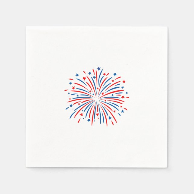 Servilleta De Papel fuegos artificiales del 4 de julio (Anverso)