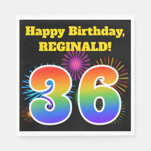 Servilleta De Papel Fuegos artificiales divertidos + Patrón Arcoiris "