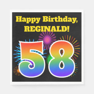 Servilleta De Papel Fuegos artificiales divertidos + Patrón Arcoiris "