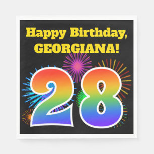 Servilleta De Papel Fuegos artificiales divertidos + Patrón Arcoiris "