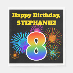 Servilleta De Papel Fuegos artificiales divertidos + Patrón Arcoiris "