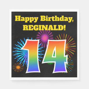 Servilleta De Papel Fuegos artificiales divertidos + Patrón Arcoiris "