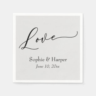 Servilleta De Papel Fuente de letra de lujo simple amor tipografía gri