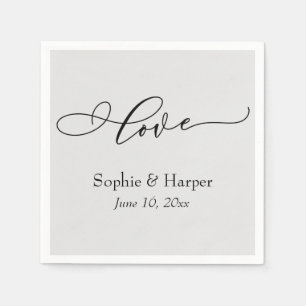 Servilleta De Papel Fuente de letra de lujo simple amor tipografía gri