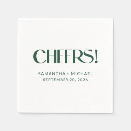 Servilleta De Papel Fuente Serif Decorativa Deep Pine para Bodas Cheer