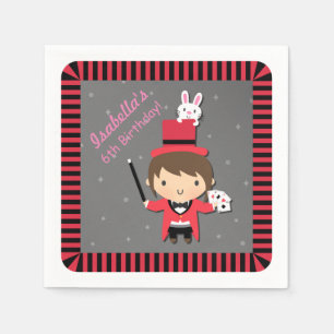 Servilleta De Papel Fuentes mágicas del chica y de la fiesta de