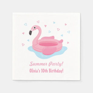 Servilleta De Papel Fuentes rosadas del fiesta del verano del flotador