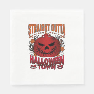Servilleta De Papel Fuera de Halloween Town Fantasmas de Calabaza Rojo