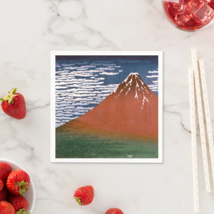 Servilleta De Papel Fuji Rojo, El Volcán Aka Fujiyama Katsushika Hokus