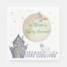 Servilleta De Papel Full Moon Witch Spooky House Baby Shower