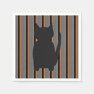 Servilleta De Papel Fun and Fancy Halloween Gatos de silueta negra