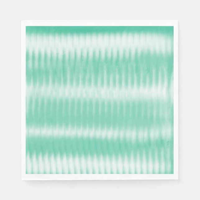 Servilleta De Papel Fun Aqua Green White Tie Dye Napkins (Anverso)