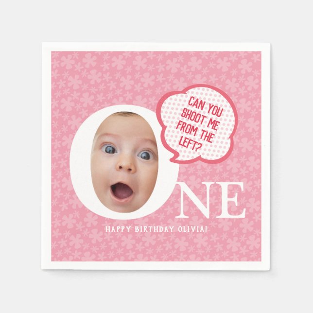 Servilleta De Papel Fun Baby Girl Collage de fotos Personaliza (Anverso)