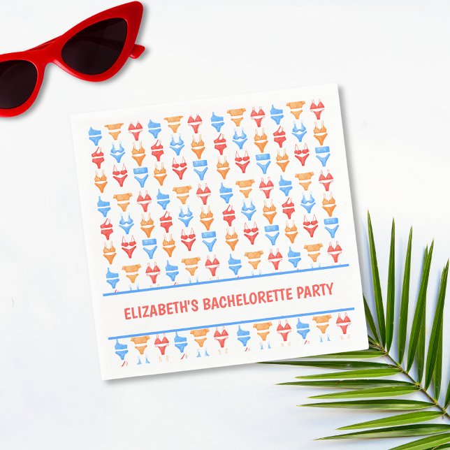 Servilleta De Papel Fun Bikini Pool Fiesta Bachelorette personalizada (Subido por el creador)