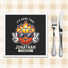 Servilleta De Papel Fun Birthday Boy with Basketball Theme