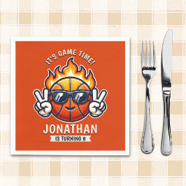 Servilleta De Papel Fun Birthday Boy with Basketball Theme
