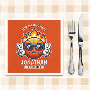 Servilleta De Papel Fun Birthday Boy with Basketball Theme