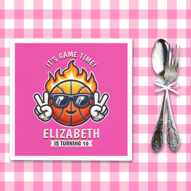 Servilleta De Papel Fun Birthday Girl with Basketball Theme (Subido por el creador)