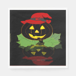 Servilleta De Papel Fun Black And Naranja Halloween Party