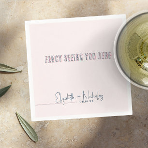 Servilleta De Papel Fun Boda rosa y azul