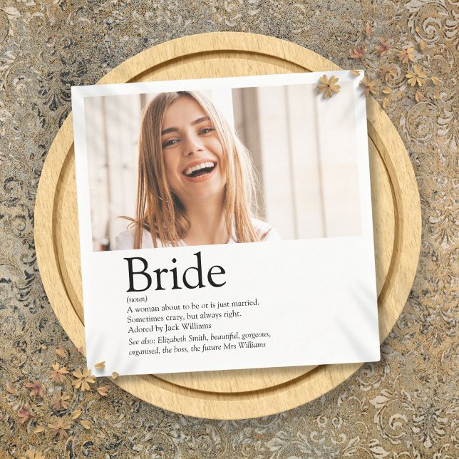 Servilleta De Papel Fun Brien Definition Bridal Shower Photo (Fun Bride Definition Bridal Shower Photo Napkins)